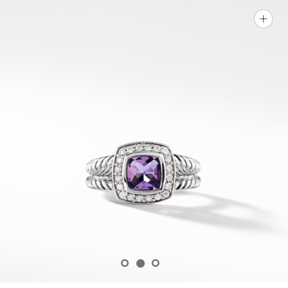 David Yurman amethyst Petite Albion ring size 7